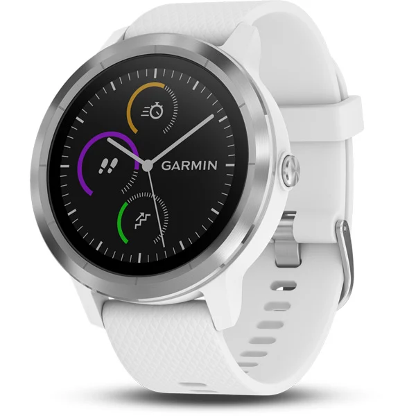 Garmin vivoactive 3 wristwatch - white / stainless steel