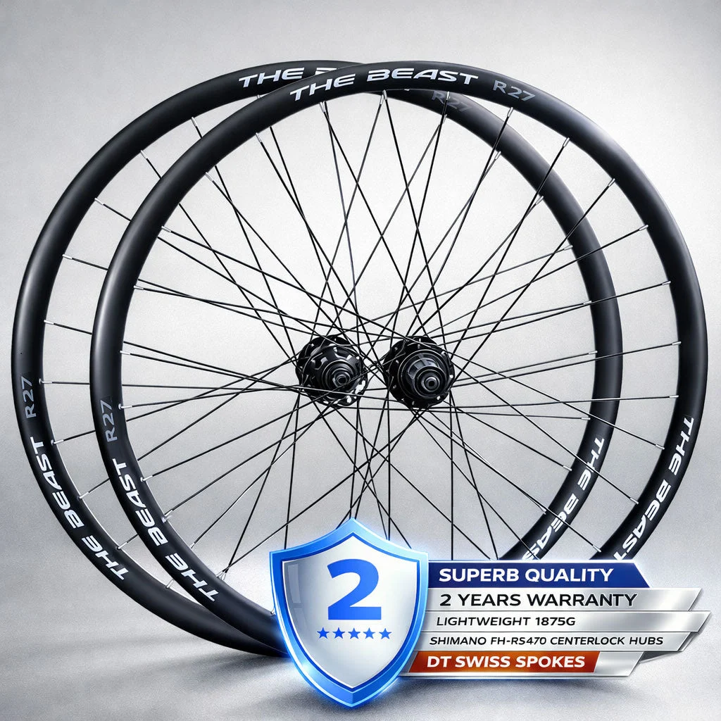 HIGH END - THRU AXLE 700c (ETRTO 622x25) CX Cyclocross Gravel Bike Wheelset 8/9/10/11/12 Speed HG Freehub - Shimano RS470 Centerlock Hubs - Tubeless Compatible - 1875g