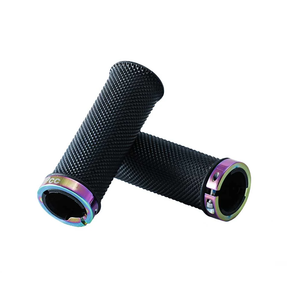 HUP Kids Short MTB 22.2mm Handlebar Grips (Rainbow Oil Slick)