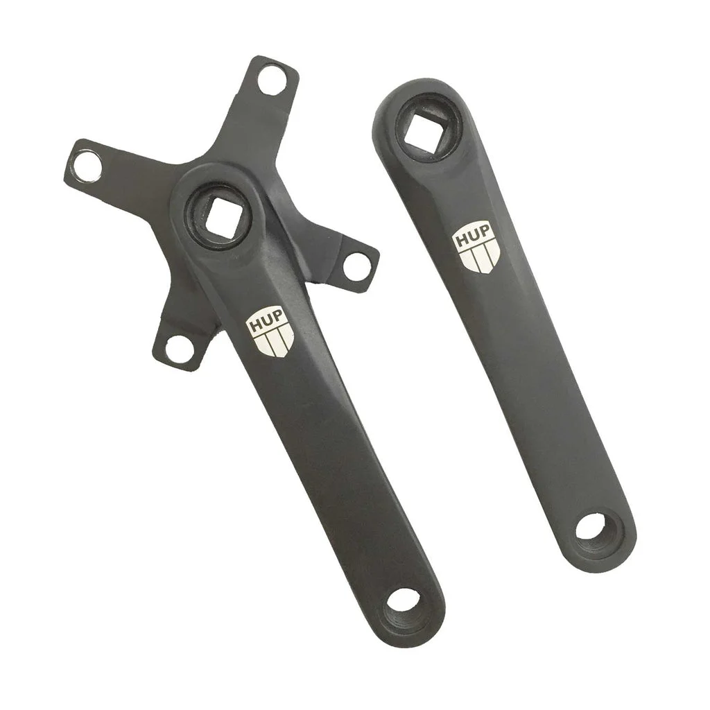 HUP SQT Cranks: forged short cranks (104bcd 4-bolt) with narrow Q-factor