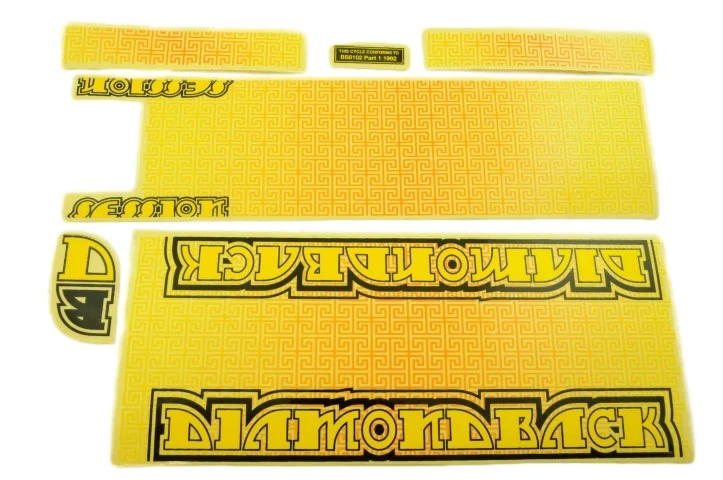 ORIGINAL DIAMOND SESSION 2011 BMX ORANGE & YELLOW WITH CLEAR BACKGROUND DECAL TRANSFER STICKER SET