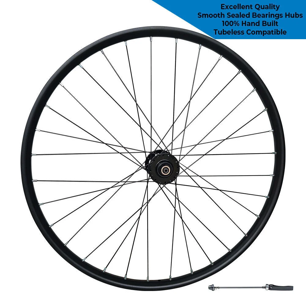 QR 700c 28" (ETRTO 622x25) Hybrid CX Gravel Bike FRONT Wheel - Taiwan Smooth Sealed Bearings Hub- High Strength Sleeved Rim - Tubeless Compatible