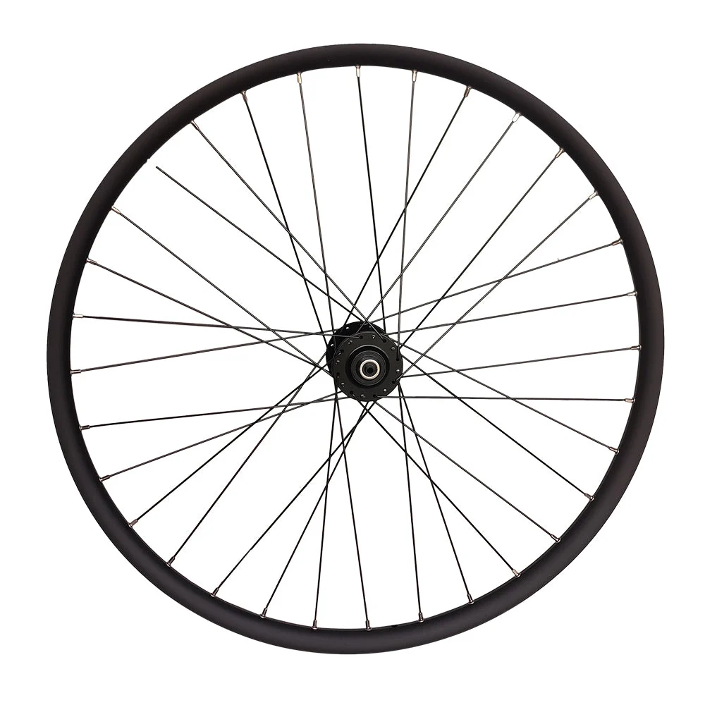 QR / THRU AXLE 700c (ETRTO 622x19) Road Hybrid CX Cyclocross Gravel Bike FRONT Wheel - Taiwan Sealed Bearings (6 Bolt) Disc Brake Hub - 32x Black Spokes - Lightweight 930g