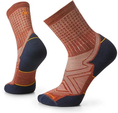 Run Targeted Cushion Pattern Mid Crew Socks