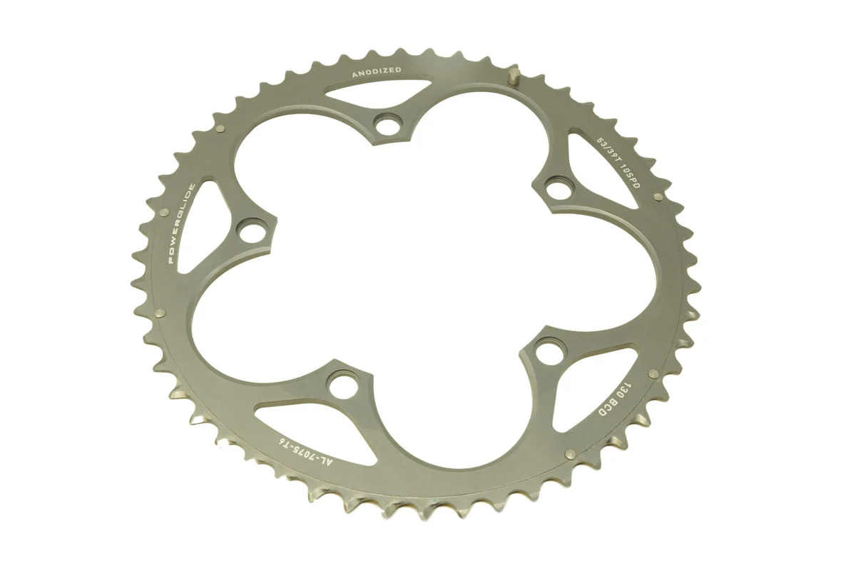 SRAM 10 SPEED ROAD BIKE POWERGLIDE CHAINRING 130BCD53TEETH VERSION45BOLT (39T inner)
