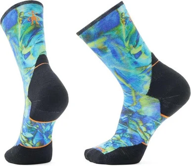 Trail Run Targeted Cushion Reflections Print Crew Socks