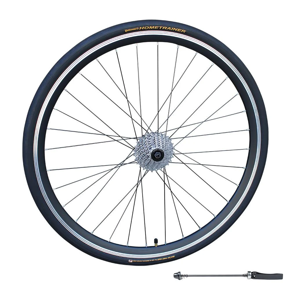 Turbo Trainer QR 700c 28" (ETRTO 622x19) Hybrid Bike Rear Wheel + Continental HomeTrainer Tyre Fitted - 7/8/9/10 Speed - Sealed Bearings Hub