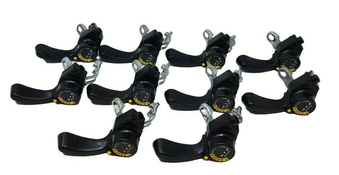 WHOLESALE JOB LOT 10 x INDEX 6 SPEED RIGHTHAND GEAR SHIFTER LEVERS DERAILLEUR TARNISHED CLAMP
